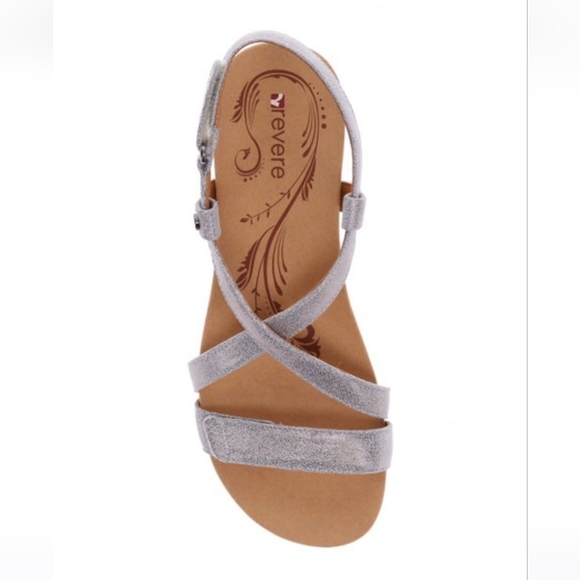 Revere Luxor Gold Wash Calf Skin Leather Sandal Silver Size 12M  $180 - Picture 4 of 10